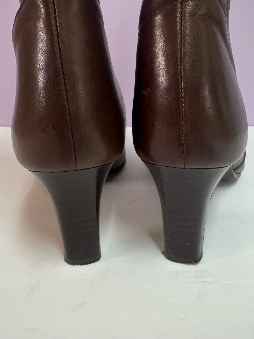 Sophia Collection Brown Leather Heeled Boots 7